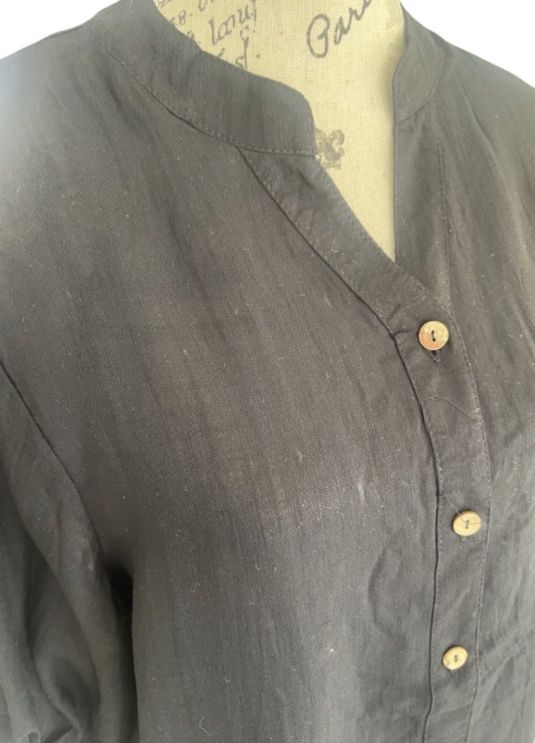 Linen blend button back detail shirt (Copy) - Image 3